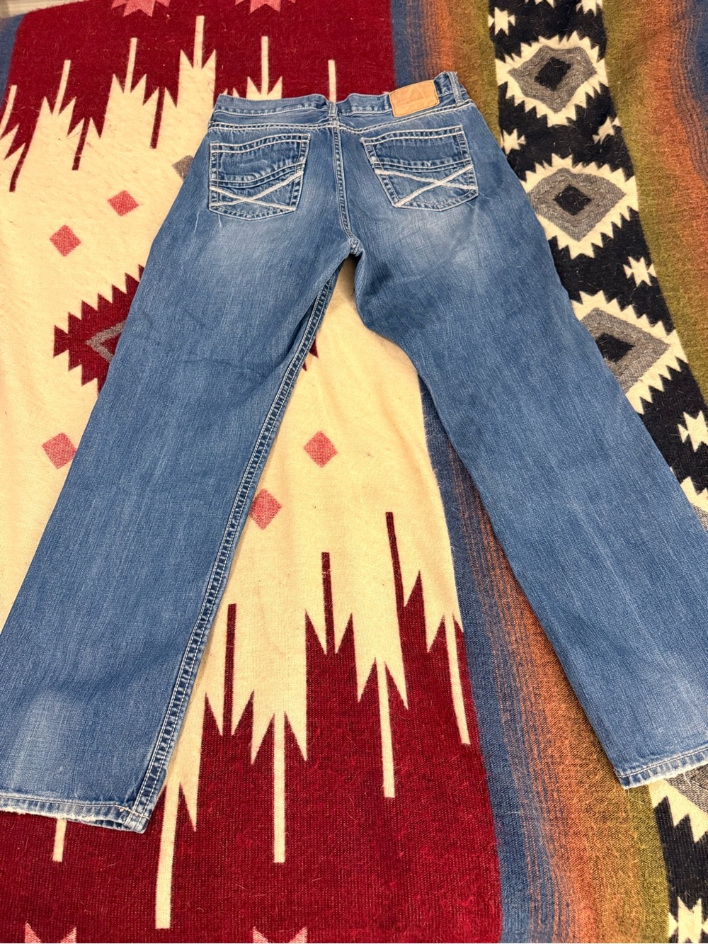 Stetson 1312 Modern Straight Leg Western Jeans Men’s 35x32 Light Wash Boot Cut - Picture 3 of 14